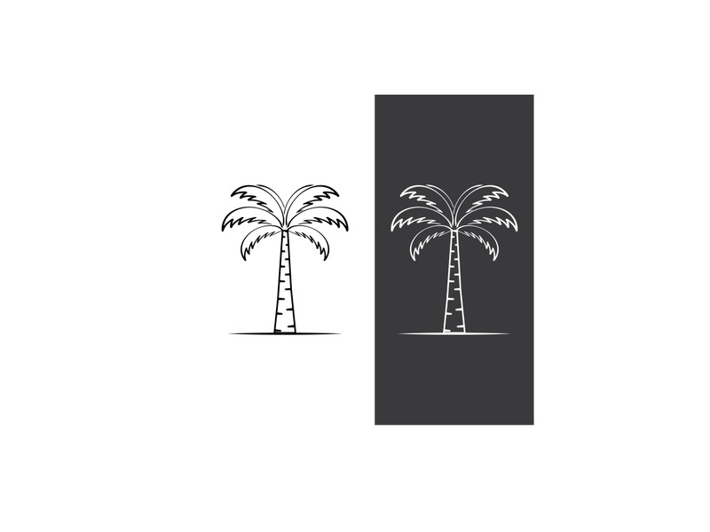 Summer palm tree logo design.