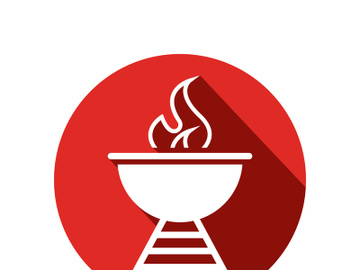 BBQ grill simple and symbol icon with smoke or steam logo vector illustration preview picture