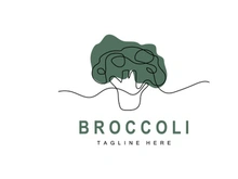 Broccoli Logo Design, Green Vegetable Vector, Broccoli Wallpaper, Vegetable Supermarket Illustration Garden Product Brand