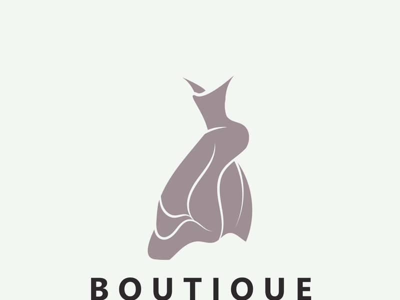 Dress woman logo design beauty fashion for boutique shop vector template vector