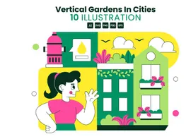 10 Vertical Gardens In Cities Illustration preview picture