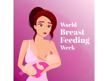 World breastfeeding week social media post mockup preview picture