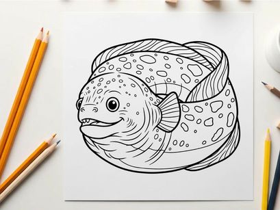 Cute pufferfish swimming underwater vector illustration