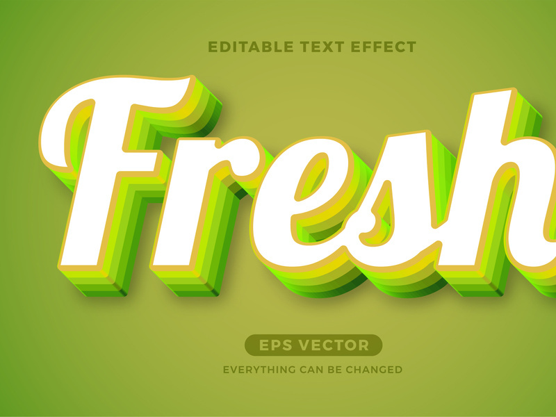 Fresh editable text effect style vector