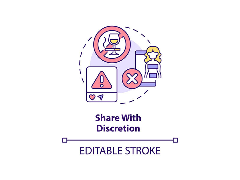 Share with discretion concept icon