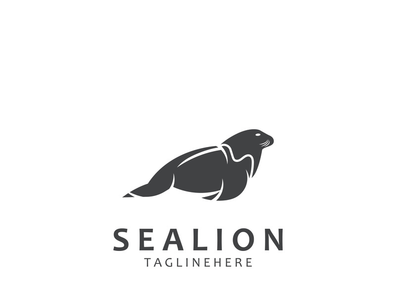 Sea lion mammal logo design animal sea illustration template