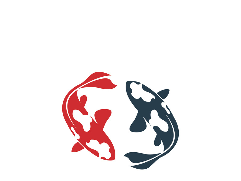 Koi fish logo template. Creative vector symbol