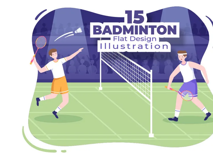 15 Badminton Player Design Illustration
