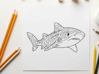 Tuna fish swimming underwater vector illustration flat design
