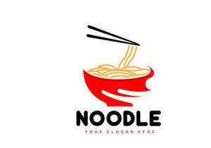 Noodle Logo, Ramen Vector, Chinese Food, Fast Food Restaurant Brand Design, Product Brand, Cafe