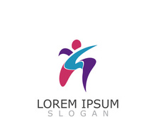 People active abstract logo business and healthy design vector template