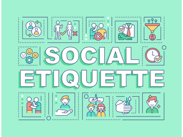 Social etiquette word concepts green banner preview picture