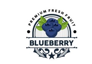 Blueberry Logo, Garden Farm Fresh Fruit Vector