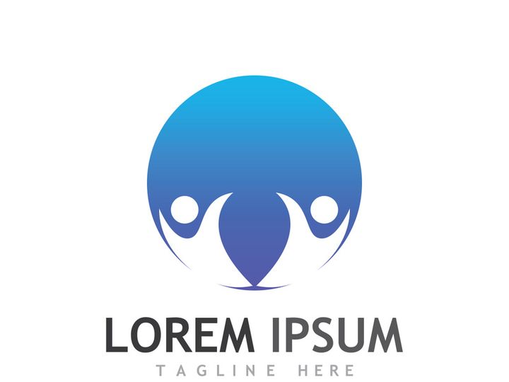 Community of people logo design with creative idea.