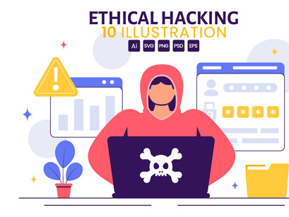 10 Cybersecurity Ethical Hacking Illustration