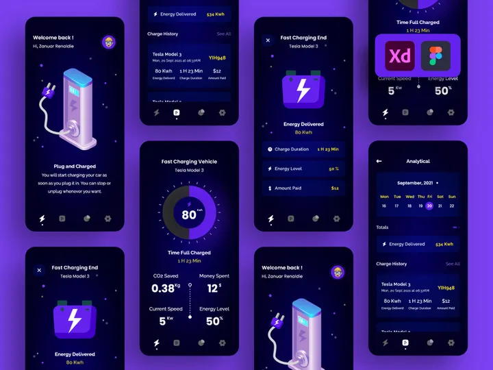 Electric Vehicles Charging App Design preview picture