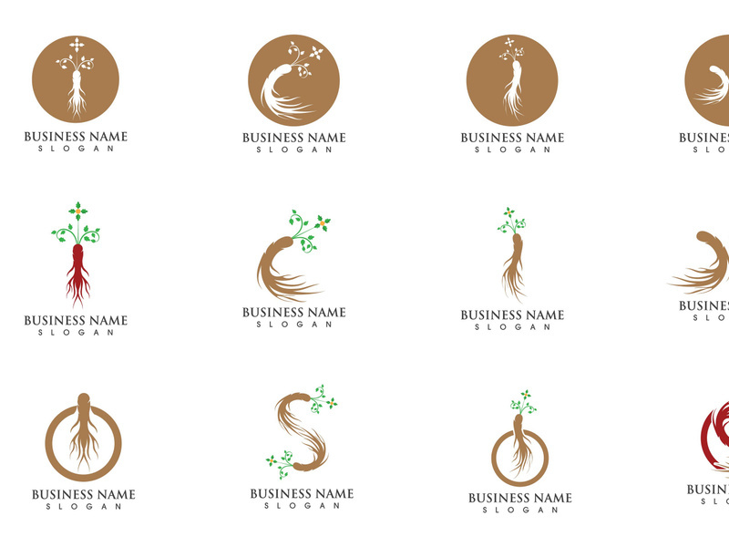 Ginseng nature herbal logo