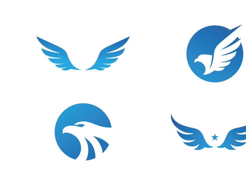 Eagle wing logo template. Vector illustration.