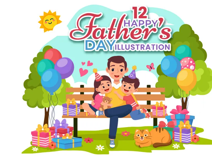 12 Happy Fathers Day Illustration