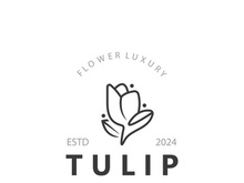 Tulip Flower bud logo with leaves design, suitable for fashion, beauty spa and boutique emblem business