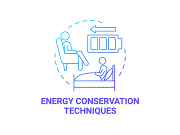 Energy conservation technique blue gradient concept icon preview picture