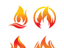 Fire logo design illustration and fire symbol icon vector
