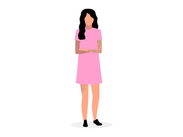 Young hipster girl flat illustration preview picture