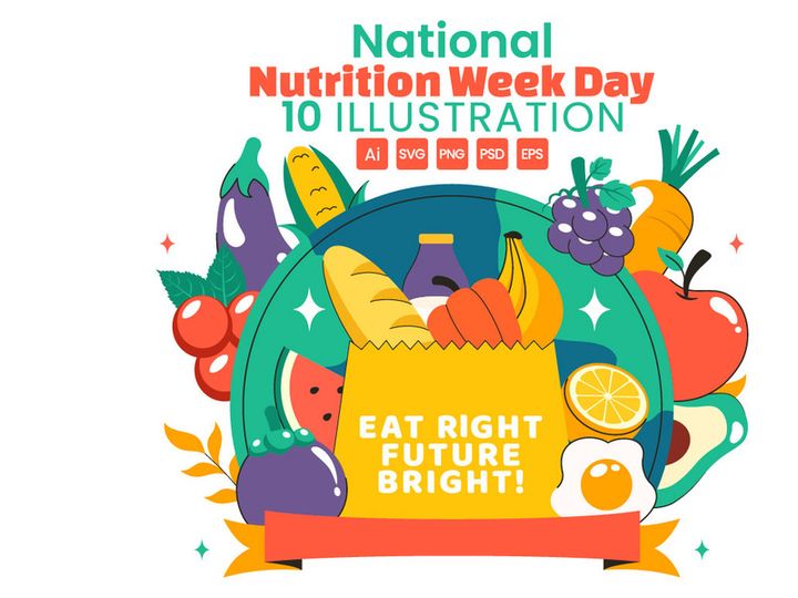 10 National Nutrition Week Day Illustration
