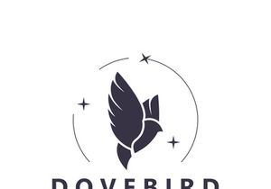 Dove bird elegant flying logo design Nature Wildlife Label style vintage image