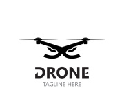 Drone aerial with camera vector template icon. logo photography drone vector. quadcopter flat style illustration