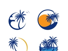 Palm tree summer logo template vector illustration