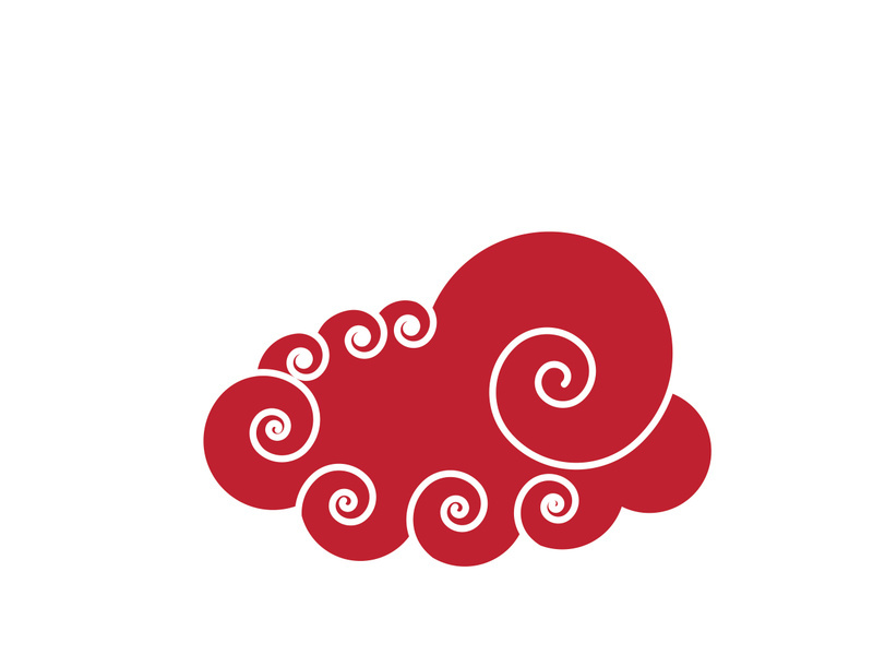 Chinese Cloud template vector icon illustration