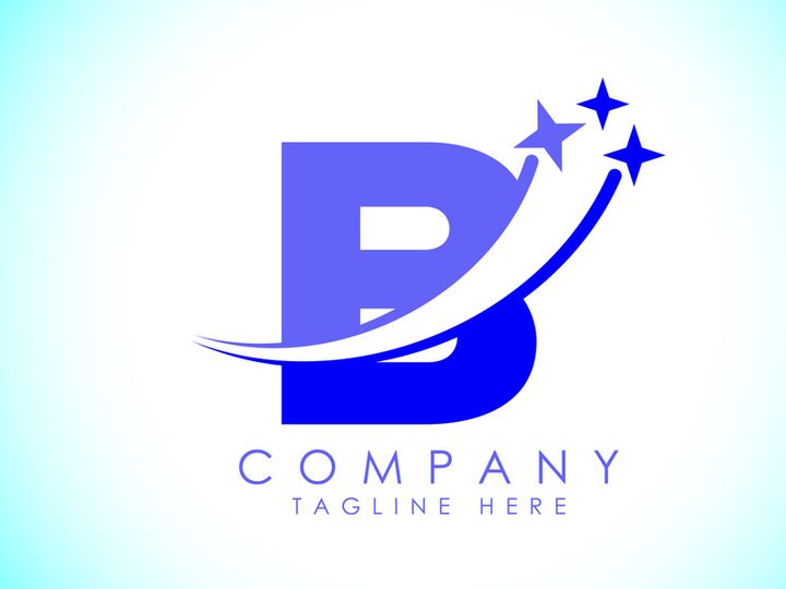 Initial alphabet with swoosh and star sign. Shooting star logo design vector template for business and company identity