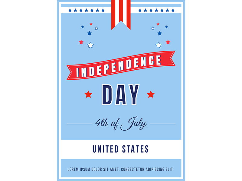 Independence Day annual ceremony poster flat vector template