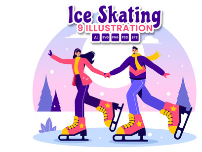 9 Ice Skating Illustration