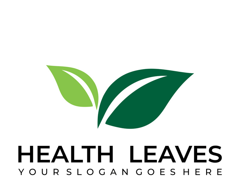 Green leaf logo design vector illustration