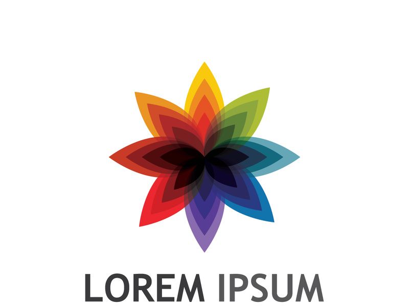Colorful lotus flower logo design.