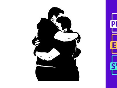 Tender moment of two people embracing each other