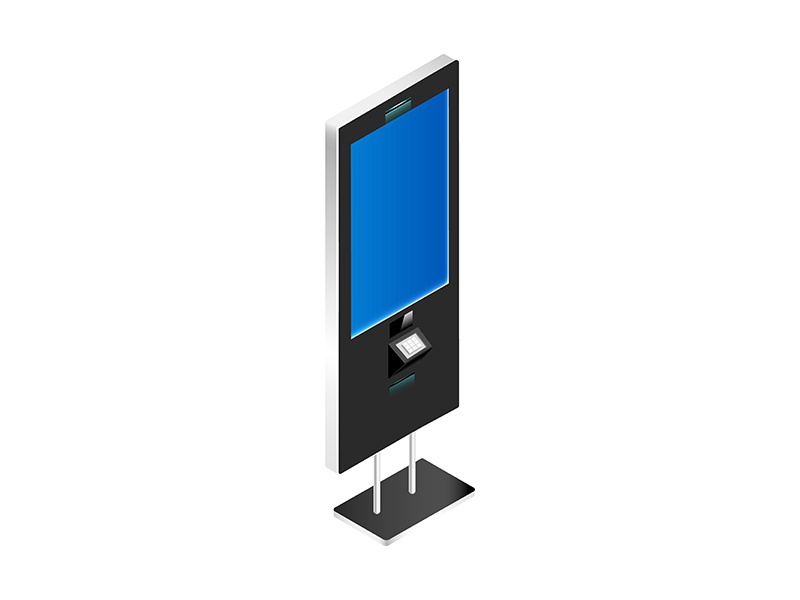 Vending kiosk with blank screen realistic vector illustration