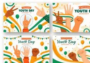 12 International Youth Day of India Illustration