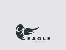 Eagle Logo minimalist style design template. Falcon Logotype Emblem identity