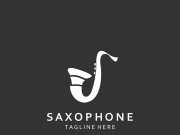 Saxophone music logo design simple modern and minimalist illustration