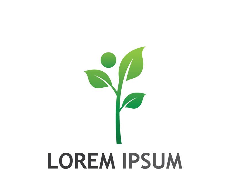 Natural green leaf logo.