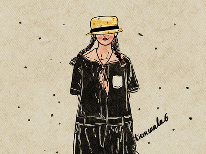 Illustration painting images girl fashion