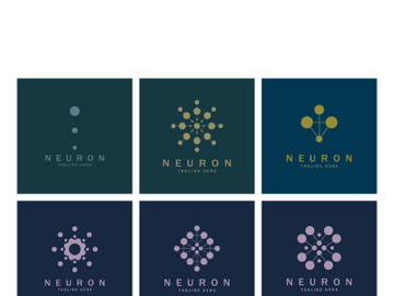 Neuron logo or nerve cell logo design,molecule logo illustration template icon with vector concept preview picture