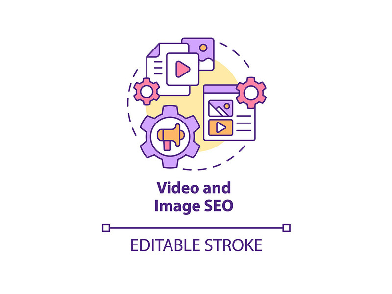 Video and image SEO concept icon