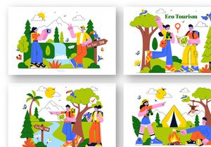 10 Eco Tourism Travel Destination Illustration