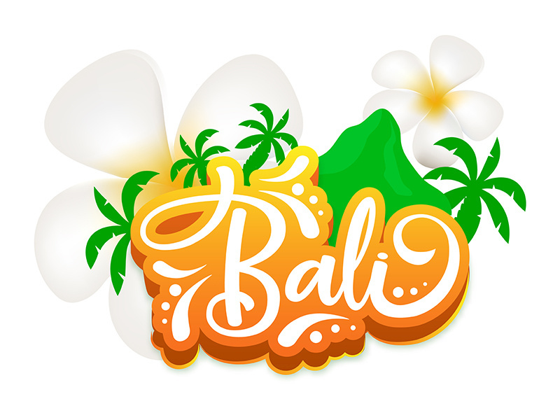 Bali flat poster vector template