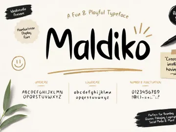 Maldiko – Playful Handwritten Display Font preview picture