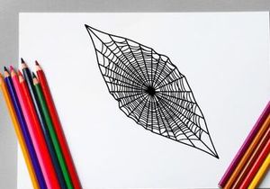Close-up of a detailed spider web with dew drops in black and white